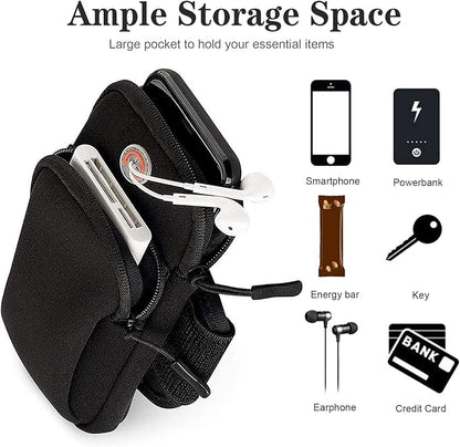 Phone Holder for Running Armband iPhone 17 16 16e 15 14 13 12 11 Pro Max Xs Xr X Plus Air Mini Pouch,Samsung Galaxy S26 S25 S24 S23 S22 Ultra Note,Black Cell Phone Arm Bands Sleeve Sports Gym
