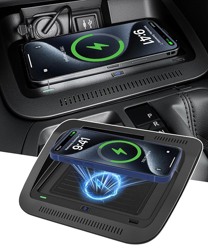 Wireless Charger for Toyota RAV4 (LE/XLE/TRD/Hybrid/XSE/SE/XSE) 2019-2025, Automotive Center Console Organizer Wireless Charging Pad for Toyota RAV4 Accessories 2020 2021 2022 2023 2024