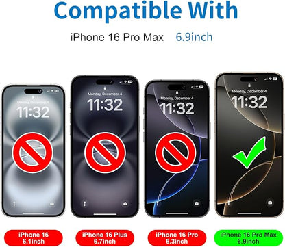 Mothca 2 Pack Matte Glass Screen Protector for iPhone 16 Pro Max[6.9 inch] + 2 Pack Camera Lens Protector, Anti-Glare & Anti-Fingerprint Tempered Glass (Not Privacy Film) Bubble Free, Smooth as Silk