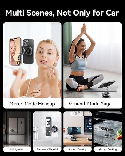 MRGLAS 2026 Upgraded Vacuum Magnetic Phone Holders for Your Car 360° Adjustable Absorption Magnetic Bracket 98LBS Magsafe Suction Cup Phone Mount for iPhone Car Truck Accessories for Men Women