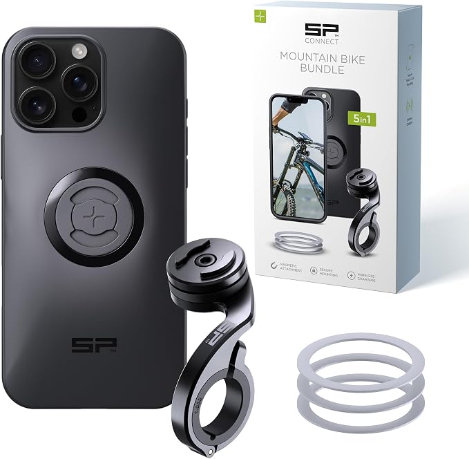 SP CONNECT Mountain Bike Bundle | SPC+ | Compatible with iPhone 16 Pro Max | Mountain Bike Phone Holder | Bike Phone Mount | Bicycle Accessories and Bike Phone Holder | Cell Phone Holder