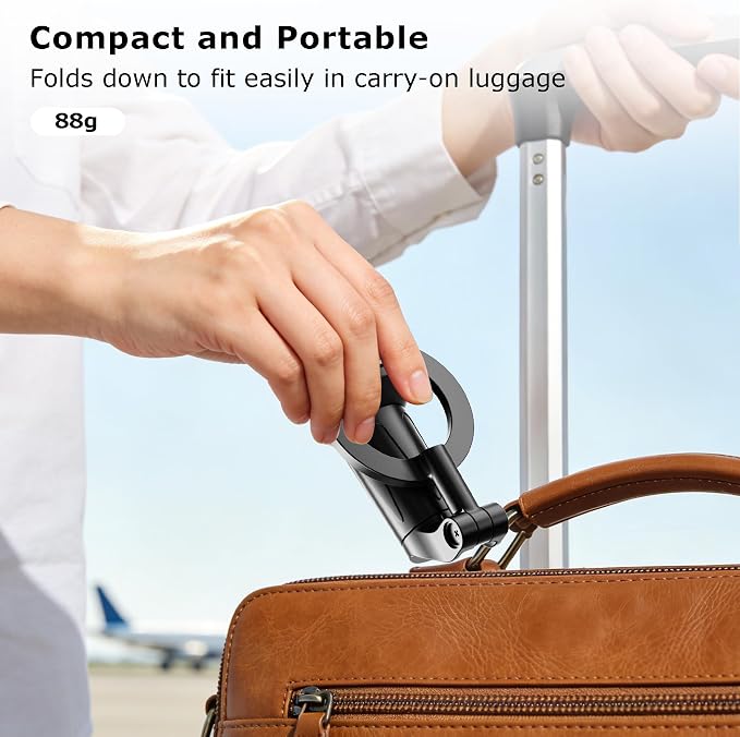 Magnetic Airplane Phone Holder with Page Turner, Plane Phone Stand for Travel Essentials, Handsfree for Flight Smartphone Mount Compatible with iPhone 17/16/15/14/13/12 & Android.