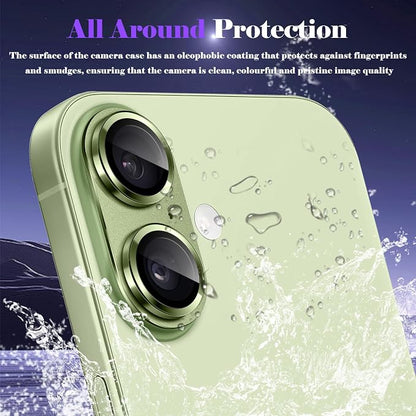 Camera Lens Protector for iPhone 17 Camera Lens Protector [Strong Adsorption] [Not Easy to Break] Metal Tempered Glass Rear Camera Screen Cover - Green