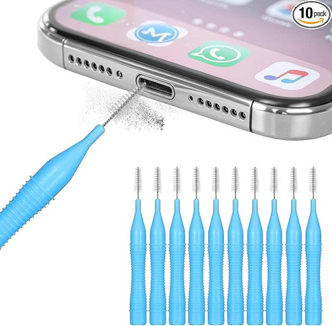 10 Pack Cell Phone Cleaning Kit, Anti-Clogging Mini Cleaning Dust Remover Tools for 17 16 Pro Max Speaker and Receiver, Multifunctional Mini Brushes Cleaner for Headphones Tablet Computer Camera