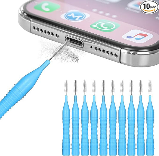 10 Pack Cell Phone Cleaning Kit, Anti-Clogging Mini Cleaning Dust Remover Tools for 17 16 Pro Max Speaker and Receiver, Multifunctional Mini Brushes Cleaner for Headphones Tablet Computer Camera