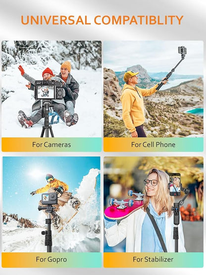 AOCHUAN 1.7M Complete Camera Tripod for Smartphones Camera Gimbal Stabilizers w/ 0.44m ~1.7m Aluminum Alloy Lighting Stand(T20)