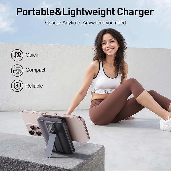 2026 Latest Magnetic Wireless Portable Charger Power Bank - 10000mAh 22.5W PD Fast Max Charging with Built-in LED Display, Magnetic Battery Pack for iPhone 17/16/15/14/13/12/Pro/Mini/Pro Max