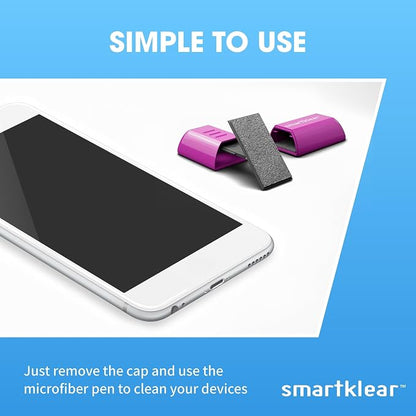 SmartKlear Smart Phone Screen Cleaner - Compatible with iPhones, Androids, and More - Cleaner with Carbon Microfiber Tech-Injected Purple-1 Count (Pack of 1)