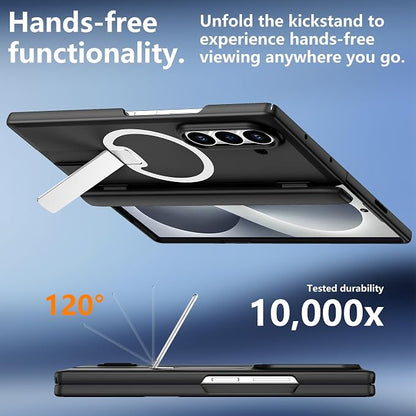 For Samsung Galaxy Z Fold 8 Ultra Case with Kickstand & Screen Protector | MagSafe-Compatible,Military Grade Drop Tested Non-Slip Slim Shockproof Case for Samsung Galaxy Z Fold 8 Ultra-Black
