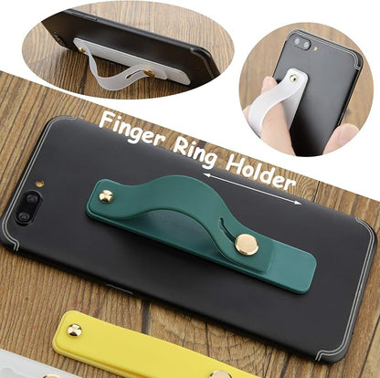 Weewooday 6 Pieces Phone Grip Holder Cell Phone Grip Strap Telescopic Finger Strap Stand Universal Finger Kickstand for Most Smartphones(Chic Colors)