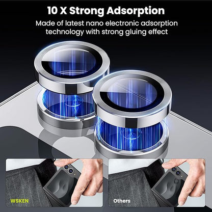 WSKEN for Z Flip 7 Camera Lens Protector Case Cover - Ultra HD Anti-Reflective Tempered Metal Glass Anti Scratch Rear Camera Screen Protector Film for Samsung Galaxy Z Flip 7 5G Accessories,Silver