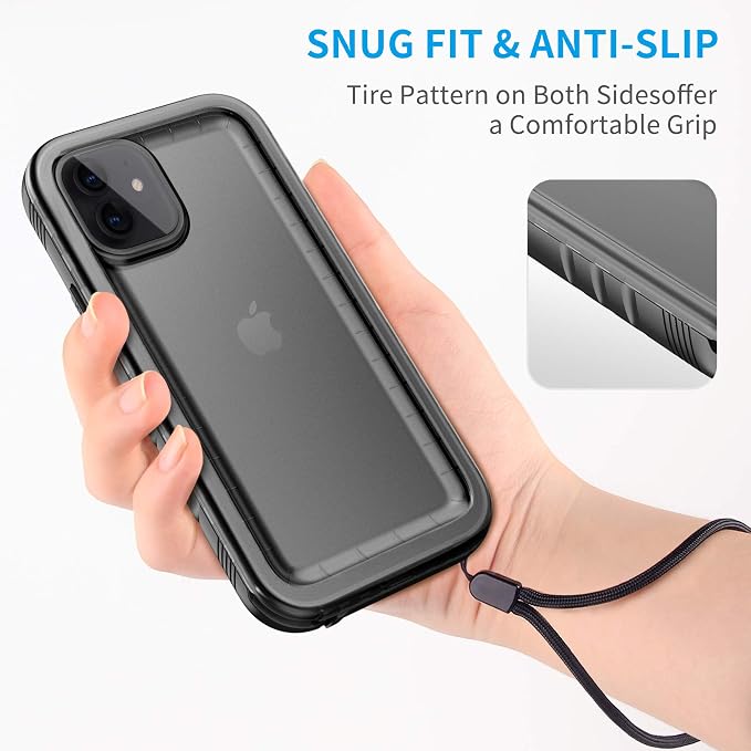 Cozycase TOP Military IP68 Waterproof Case for iPhone 12 / 12 Pro - Heavy Duty 360 Shockproof Full Body with Screen Camera Protector Double Water Dust Drop Proof Hard Rugged Tough Front Back Cover