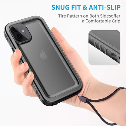 Cozycase TOP Military IP68 Waterproof Case for iPhone 12 / 12 Pro - Heavy Duty 360 Shockproof Full Body with Screen Camera Protector Double Water Dust Drop Proof Hard Rugged Tough Front Back Cover