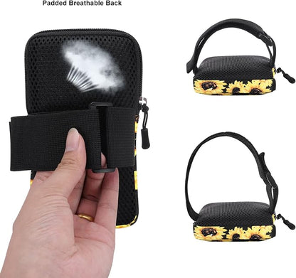 Cell Phone Armbands Pouch for Women Running Bag Compatible with Cellphone 6.28 Inches Full-Screen, Sunflower