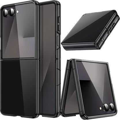 JETech Clear Case for Samsung Galaxy Z Flip 7, Black | Crystal Clear Back, Hard PC Construction, Slim Fit, Shockproof Protection