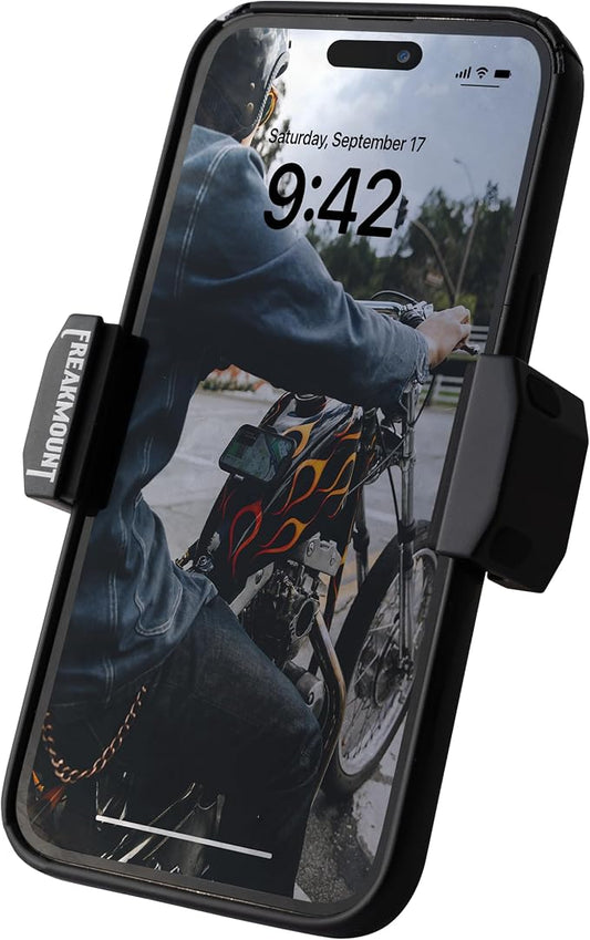 FREAKMOUNT 2.0 Magnetic Motorcycle Phone Mount - Compatible with Harley Davidson - Premium Billet Aluminum Holder for Gas Tank, High-Speed Magnet Accessories - Fits Most Phones, Black