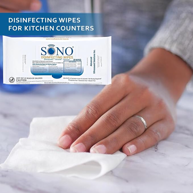 SONO Disinfecting Wipes - Medical-Grade, Alcohol-Free, No Bleach - Multi-Surface Cleaning Wipes for Home, School, Pilates, Vet Office - 960 Count (Pack of 12)