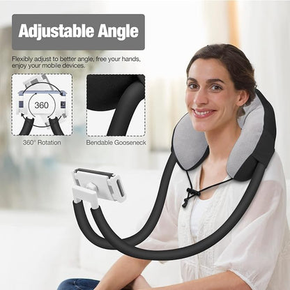MoKo Neck Phone Holder, Lazy Gooseneck Phone Pillow Holder Bracket, 360° Rotate Phone Tablet Stand for 4"-11" Device, fits iPhone 17/17 Air/17 Pro/17 Pro Max, iPhone 16/Pro/Pro Max/Plus, iPhone 15/Pro