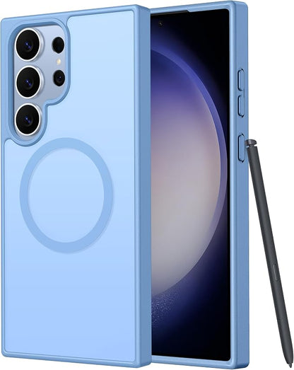FNTCASE for Samsung Galaxy S23 Ultra Case, Compatible with Magsafe | Translucent Matte Magnetic Back, 14FT Military Grade Drop Protection, Shockproof Protective Phone Cover