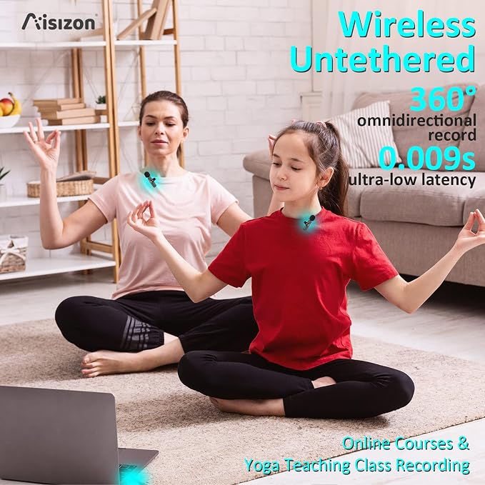 Wireless Lavalier Microphone for iPhone7-14, Wireless Clip Mic, Clip on Microphone A3d, for iPhone, iPad, Computer, Zoom Meeting, Video Recording, tiktok