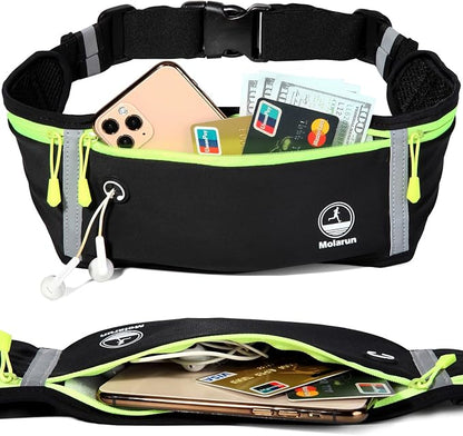 Slim Running Belt Fanny Pack for Women Men, Jogging Pouch Waist Pack Money Belt Bag Phone Holder for Running Hiking Traveling