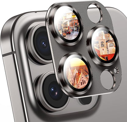 AFARER 2 Pack Camera Lens Protector for iPhone 16 Pro/16 Pro Max,Strong Powerful Not Easy to Break 9H Tempered Glass Cover (Natural Titanium Grey)