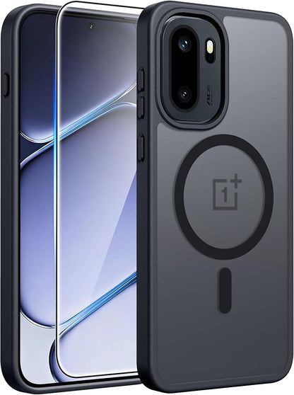 FNTCASE for Oneplus 15R Case: Magnetic Matte Translucent Frosted Slim Shockproof Cell Phone Cover | Durable Screen Protector | Military Grade Protection Drop Proof Protective Cases, 6.83 inches