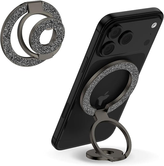 MagSafe Phone Grip Magnetic Finger Holder for Samsung Galaxy S26 S25 Ultra S24 S23 S22 S21 A17 A16 A15,Two-Sided Magnetic Finger Ring Grip Adjustable Kickstand for iPhone 17 Pro Max 16e 16 15 14 13 12