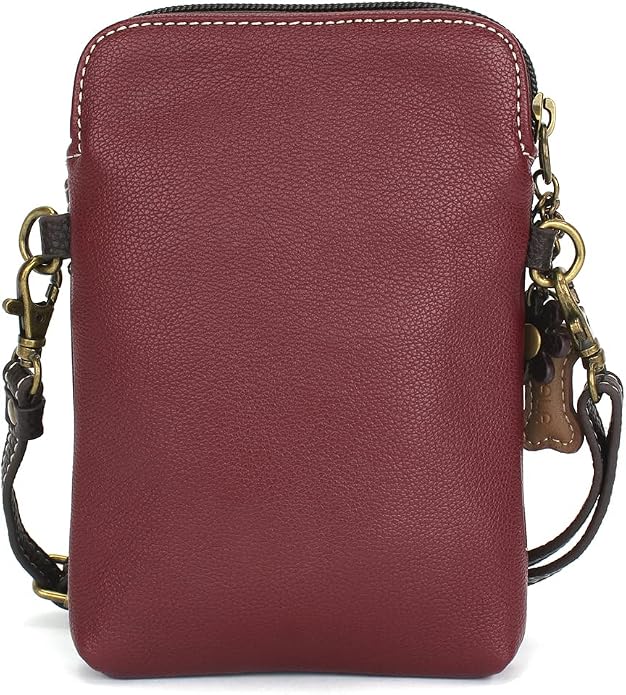 CHALA Dog Collection Cell Phone Crossbody Purse-Women PU Leather/Canvas Multicolor Handbag with Adjustable Strap