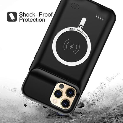 Battery Case for iPhone 12 Pro Max, Upgraded 12000mAh Battery Pack Rechargeable Charger Case with Wireless Charging Compatible for iPhone 12 Pro Max (6.7 inch) External Battery Charging Cover(Black)