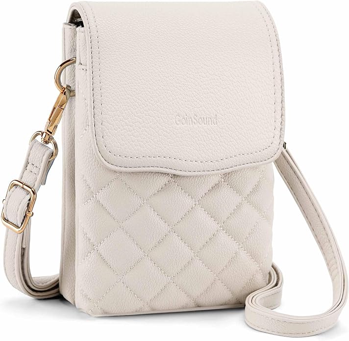 RFID Small Crossbody Purses for Women Quilted Cell Phone Purse with RFID Blocking Credit Card Slots