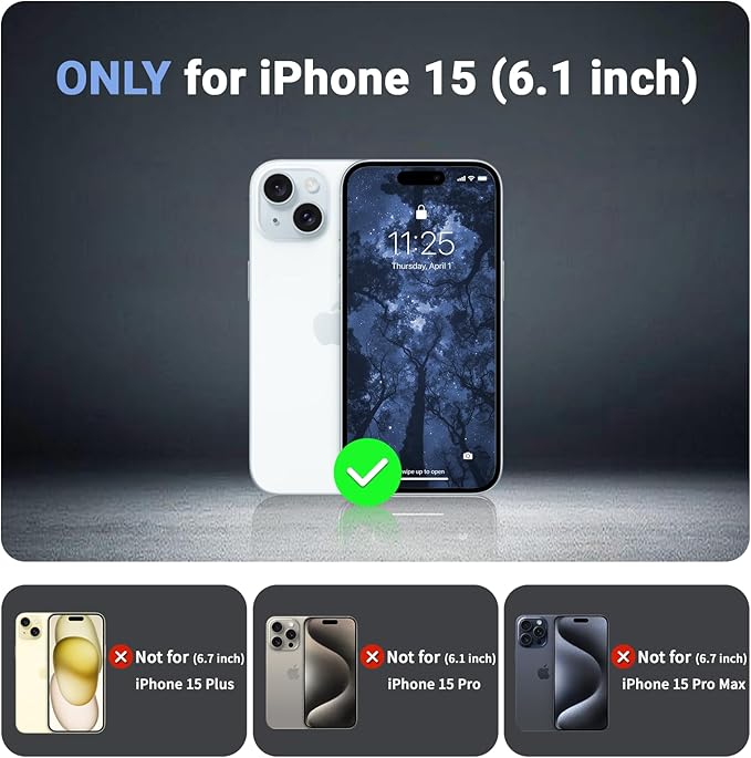 jaroco Magnetic for iPhone 15 Case, [Compatible with MagSafe][Military Grade Drop Protection][Heavy Duty Protection][Non-Slip][Shockproof] 2-Layer Durable Bumper Phone Case 6.1''-Blue Purple