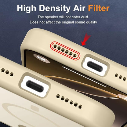 MOCCA Strong Magnetic for iPhone 16 Pro Phone Case, [Compatible with Magsafe][16FT Mil-Grade Drop Protection] Slim Thin Translucent Matte Protective Cover Case for iPhone 16 Pro Case, Light Gold