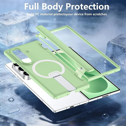 For Samsung Galaxy Z Fold 8 Ultra Case with Kickstand & Screen Protector | MagSafe-Compatible,Military Grade Drop Tested Non-Slip Slim Shockproof Case for Samsung Galaxy Z Fold 8 Ultra-Matcha Green