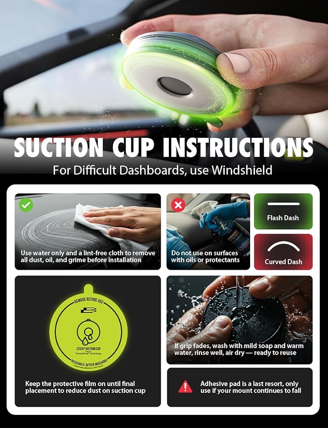 Bracketron TripGrip PRO Car Phone Holder Mount - Phone Holders for Your Car with 7.5" Flexible Gooseneck for Dash & Windshield - Compatible with Most Smartphones