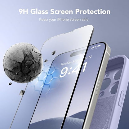 Magnetic for iPhone 14 Pro Max Case, Compatible with MagSafe, [Full Camera Protection][Screen Protector] Silicone Shockproof Protective Phone Case for iPhone 14 Pro Max 6.7", Lilac