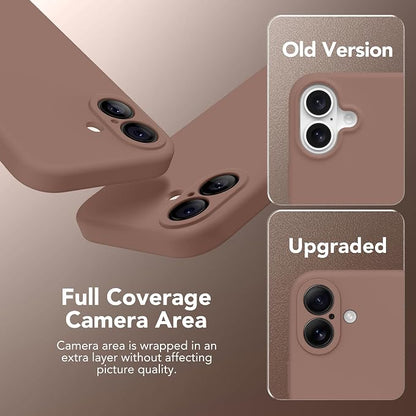 Magnetic for iPhone 16 Case, Compatible with MagSafe, [Screen Protector + Full Camera Protection], Silicone Shockproof Anti-Scratch Protective Phone Case for iPhone 16 6.1", Brown