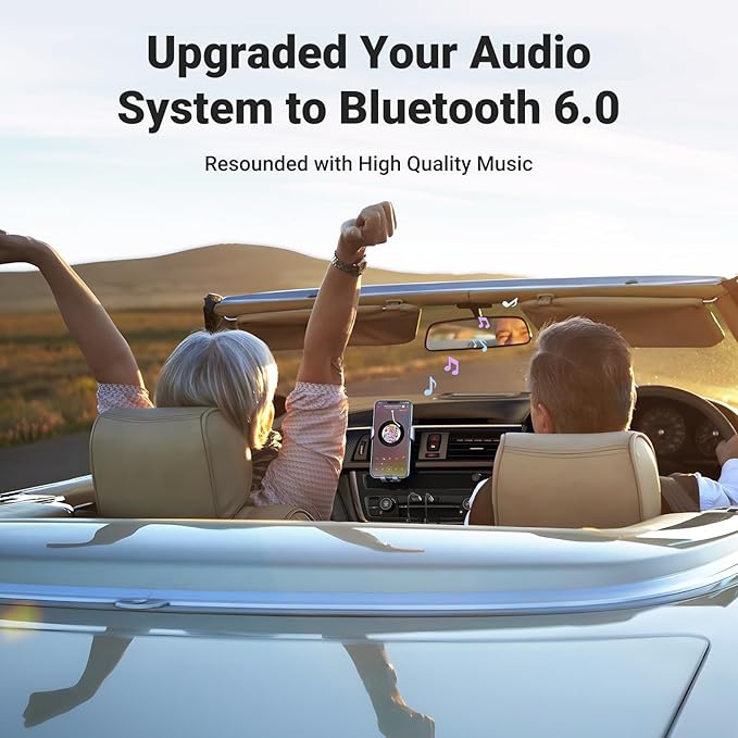 UGREEN Aux to Bluetooth 6.0 Adapter 3.5mm Bluetooth Receiver for Car USB 2.0 to 3.5mm Jack Kit with Built-in Microphone Aux Input for Hands-Free Calls Compatible with Car Speaker and Home Audio