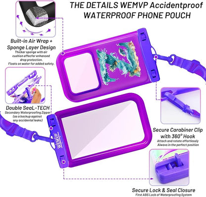 Personalized Initial Waterproof Phone Pouch Case - IPX8 Cellphone Dry Bag with Lanyard for iPhone 16/15/14/13/12 Pro Max (6.1–6.9"), Beach & Cruise Ship Essentials with Monogrammed Design (Purple, Z)