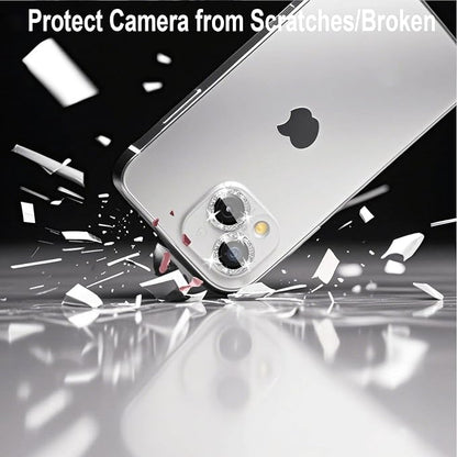 Compatible for iPhone 11/11 Mini/11 Pro/iPhone 11 Pro Max Camera Lens Protector - Cute Sparkling Glitter Luxury Bling Camera Cover for Women, Anti-Scratch, Silver