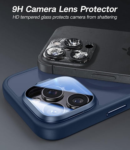 [Upgraded] for iPhone 16 Pro Case with Camera Cover Stand [Fit for MagSafe][9H Camera Lens Protector] Mil-Grade Protection Translucent Matte Magnetic iPhone 16 Pro Phone Case, Blue