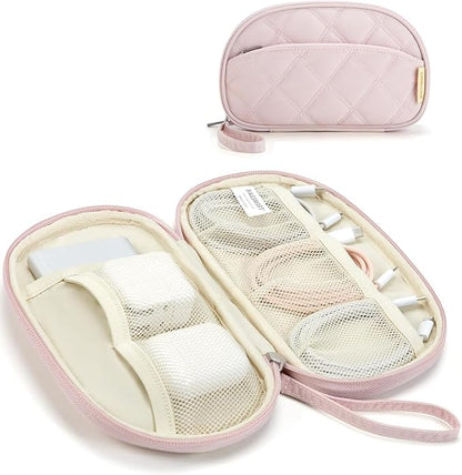 BAGSMART Cord Organizer Travel Cable Bag, Compact Tech Electronic Organizer Travel Case, Essentials for Charger, Cable, Phone, Flash drive - Pink