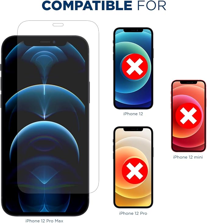 Tech Armor Ballistic Glass Screen Protector Designed for Apple iPhone 12 Pro Max 6.7 Inch 3 Pack Tempered Glass 2020