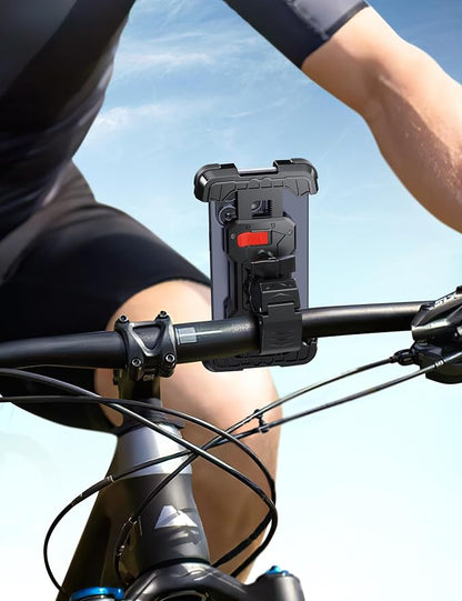 Grefay Bike Phone Holder, Universal Motorcycle Phone Holder with 360 Rotate for 4.7-6.8 Inch Smartphones, Compatible with Road Bike MTB Scooter