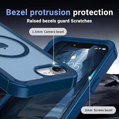 jaroco Magnetic for iPhone 17e Case& iPhone 16e Case, [Compatible with MagSafe][Military Grade Drop Protection][Heavy Duty Protection][Non-Slip][Shockproof] 2-Layer Bumper Phone Case 6.1''-Deep Blue