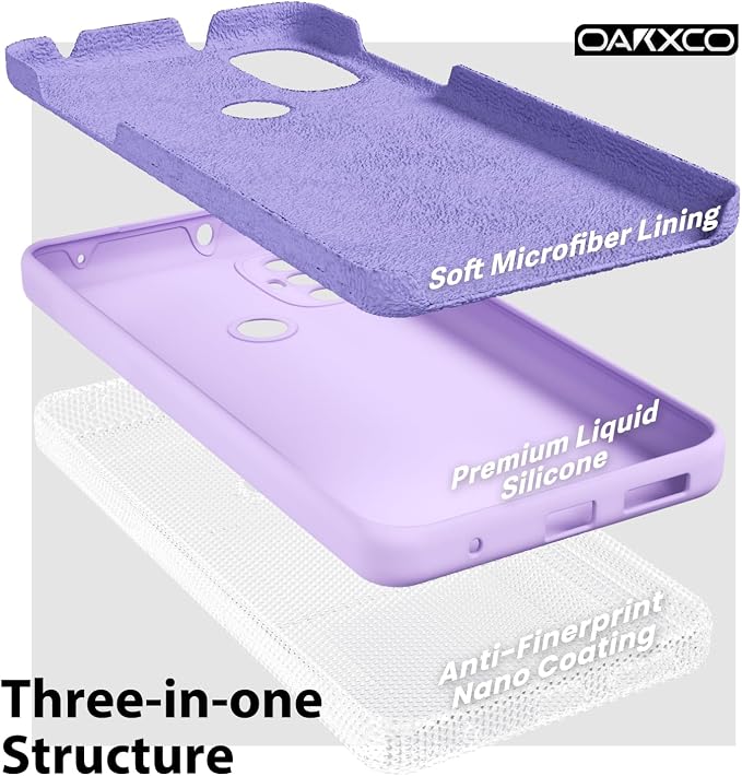 oakxco for Motorola Moto G Power 2022 Phone Case/Moto G Play 2023 Phone Case Liquid Silicone, Thin Slim Soft Rubber Gel TPU Plain Simple Cover for Women, Matte Solid Color,Lilac Lavender Light Purple