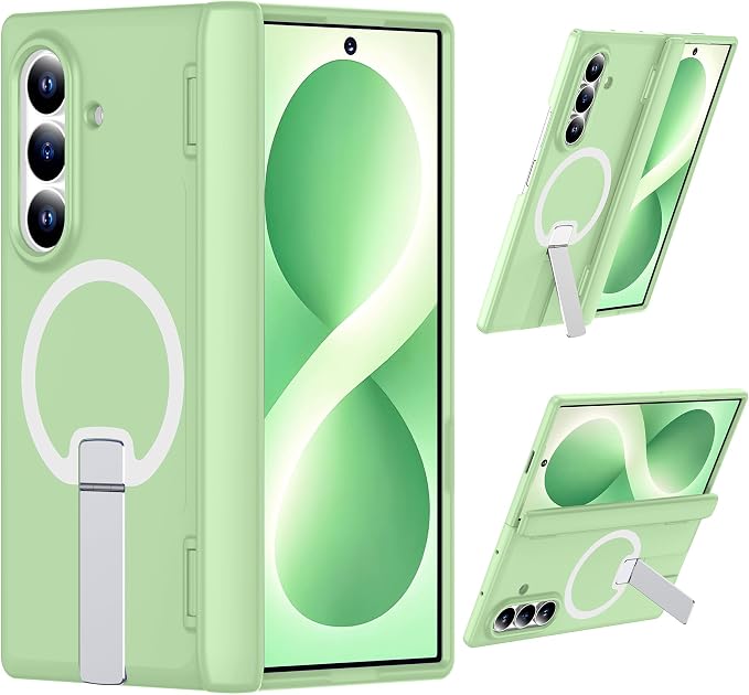 For Samsung Galaxy Z Fold 8 Ultra Case with Kickstand & Screen Protector | MagSafe-Compatible,Military Grade Drop Tested Non-Slip Slim Shockproof Case for Samsung Galaxy Z Fold 8 Ultra-Matcha Green
