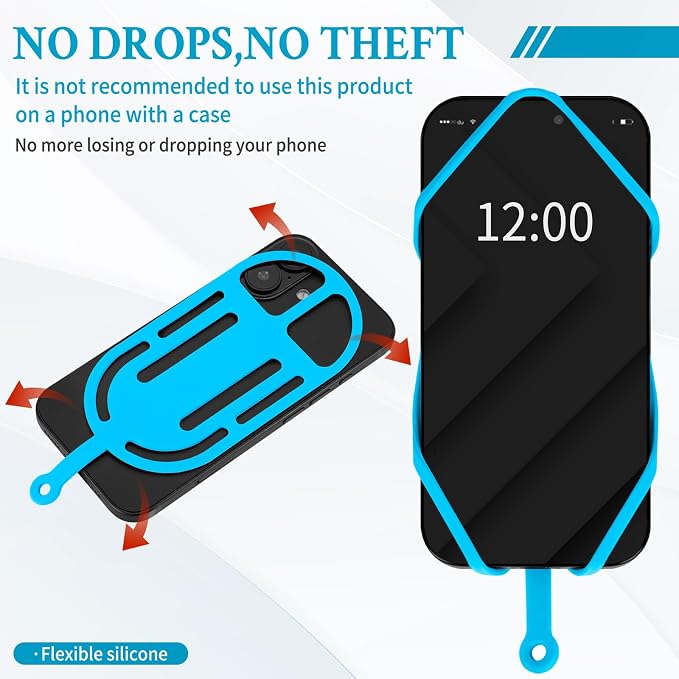 HOTEMIA Silicone Phone Lanyard Holder with Carabiner, Universal Phone Strap,Anti-Theft Phone Case with retractable tether