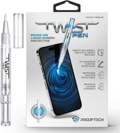 ProofTech TWIST PEN Liquid Glass Screen Protector for up to 10 Devices - Brush On Scratch and Crack Resistant Nano Protection for All Phones Tablets Smart Watches Universal