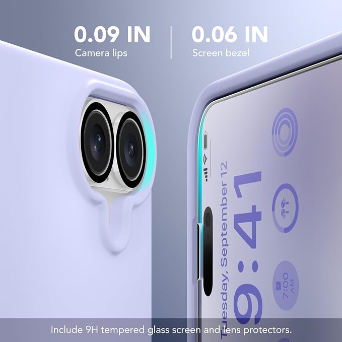 GONEZ Magnetic for iPhone 16 Case, Compatible with MagSafe, [Screen Protector + Camera Lens Protector], Liquid Silicone Shockproof Protective Phone Case for iPhone 16 6.1", Lilac